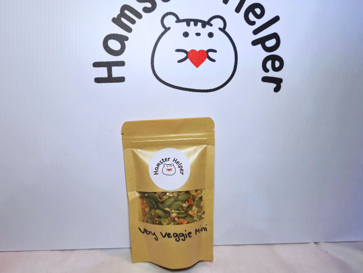 A mini packet of Very veggie hamster treat mix
