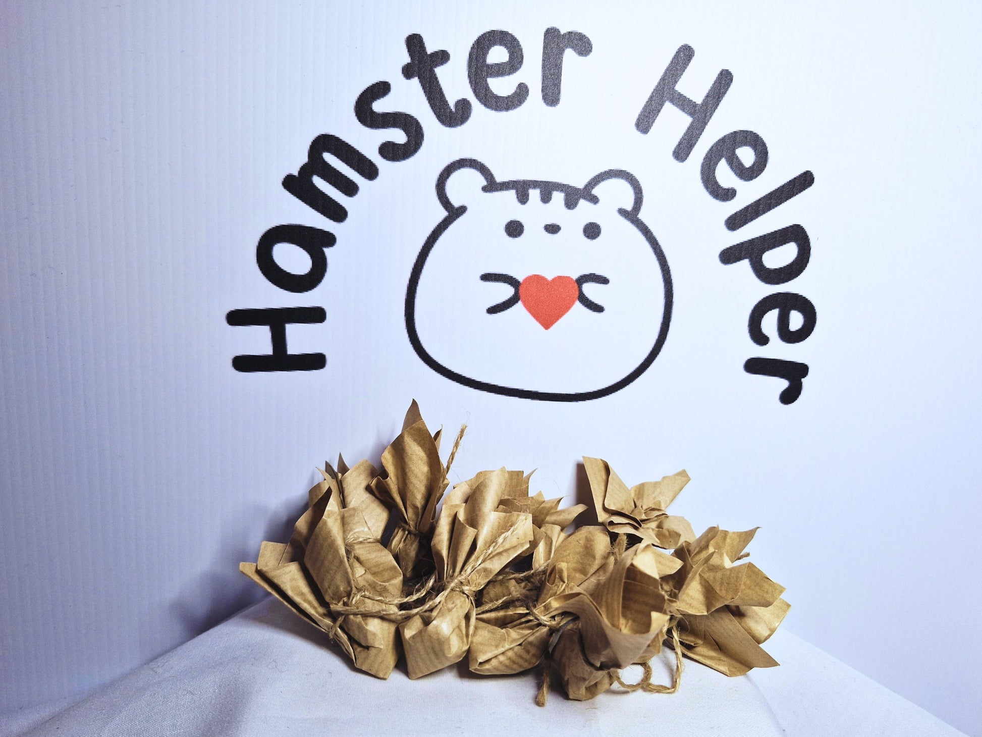 12 hamster easter eggs n front of the hamster helper logo.