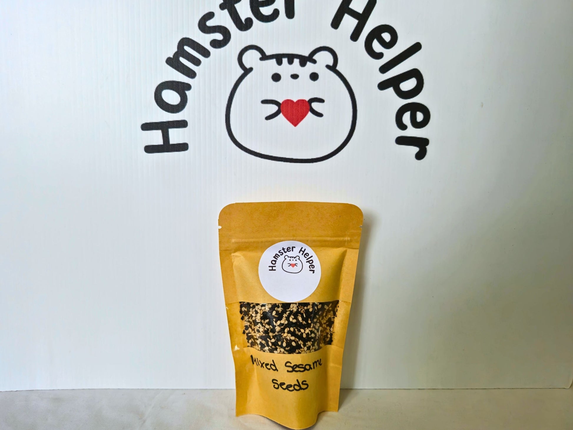 Pouch of mixed black and white sesame seeds for hamsters
