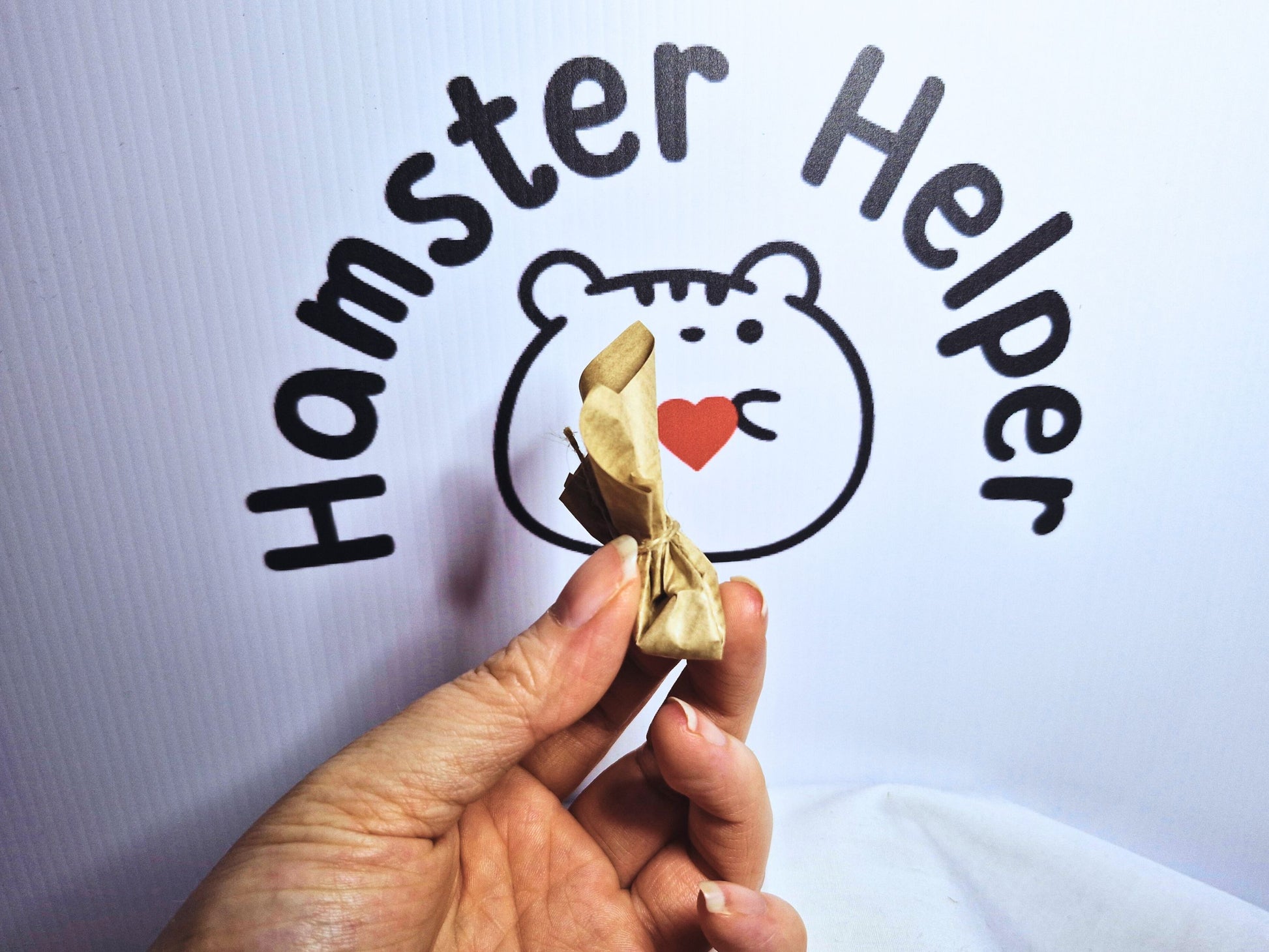 A hand holding a hamster Easter Egg to show  what sort of size they are.