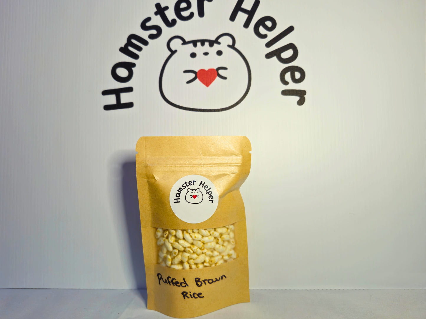 A small pack of hamster safe puffed brown rice