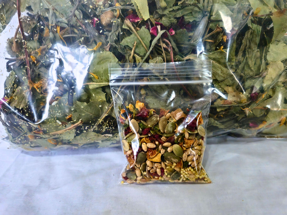 Forest and flower forage with treat topper