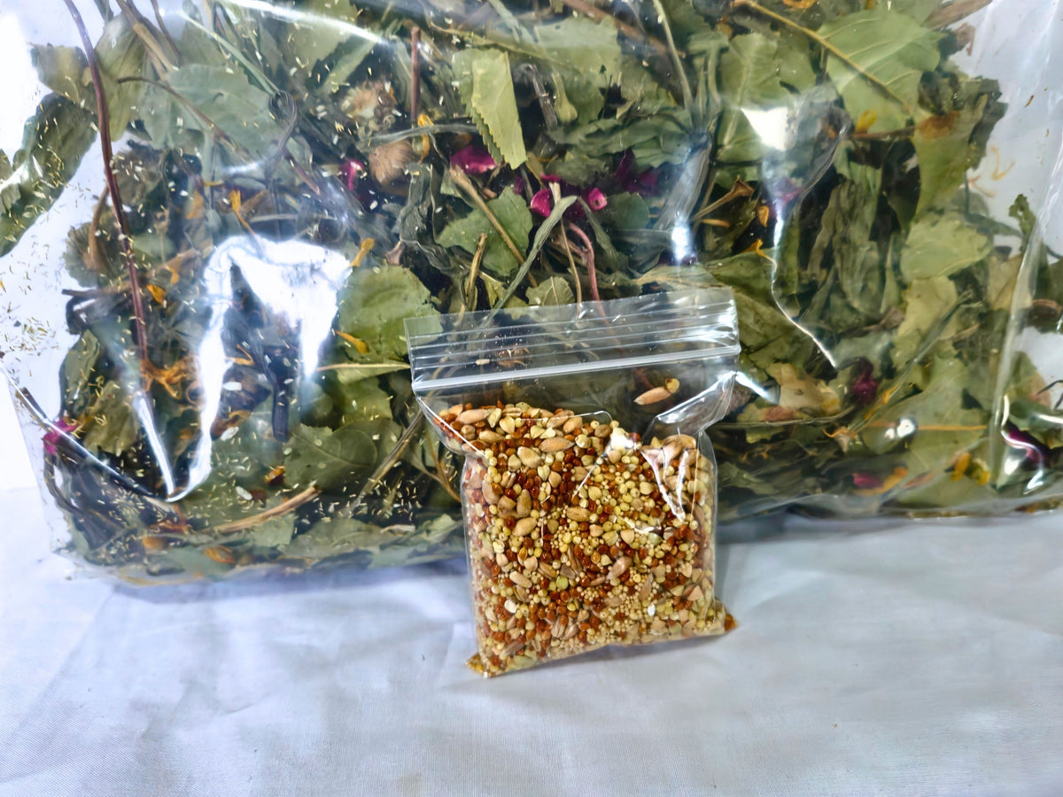 Forest and flower forage with treat topper