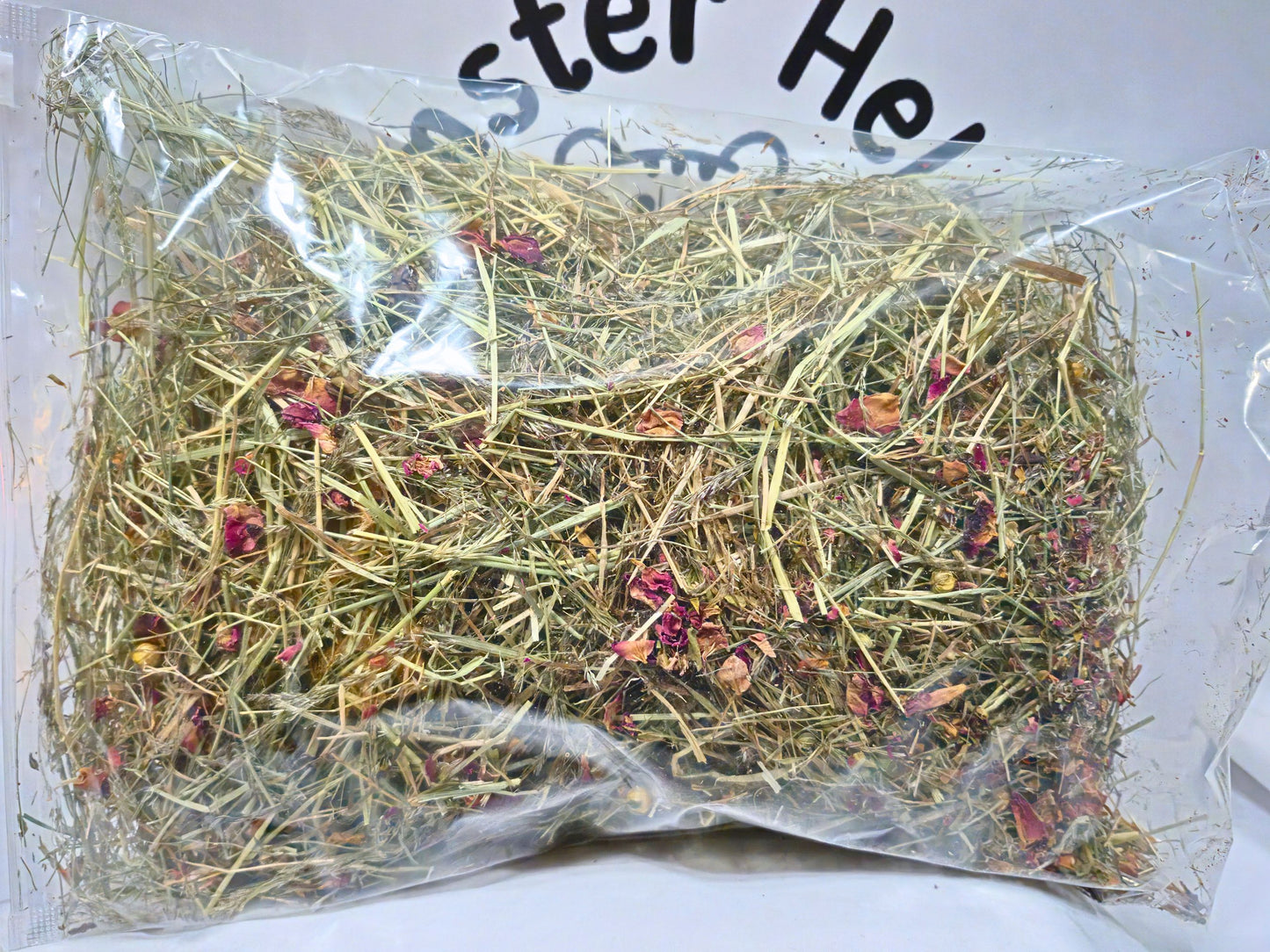 Rose Meadow Hay Blend (with Flax) – Hamster Foraging Hay