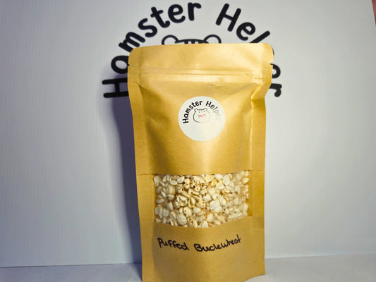 A large pouch of hamster safe puffed buckwheat