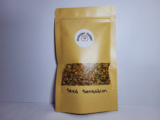 A pouch of seed sensation hamster treats